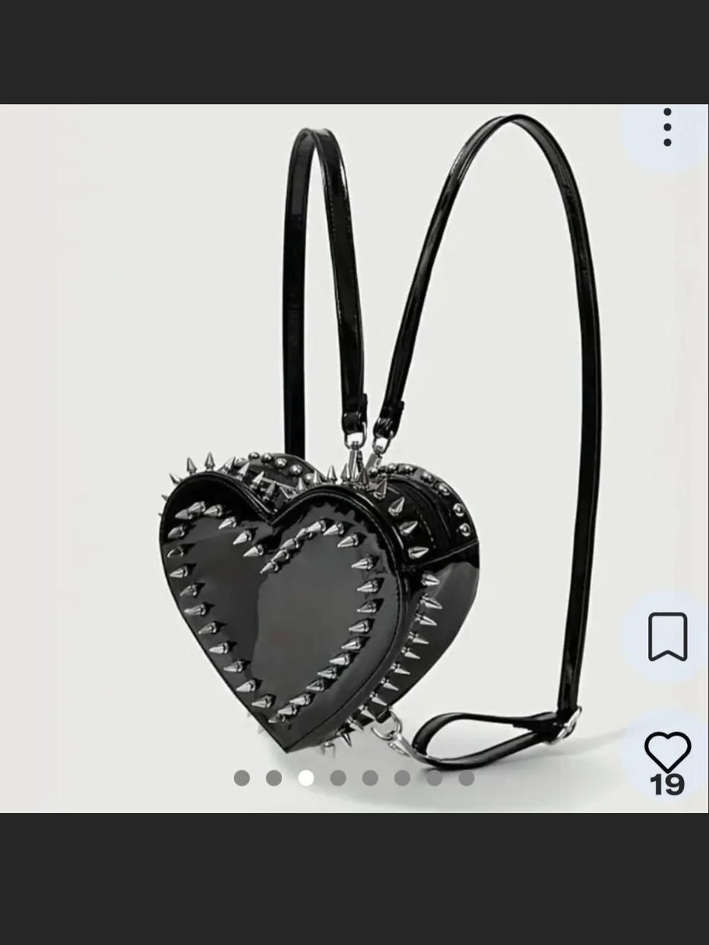 Spiked Black Heart Studded Backpack Bag - Women